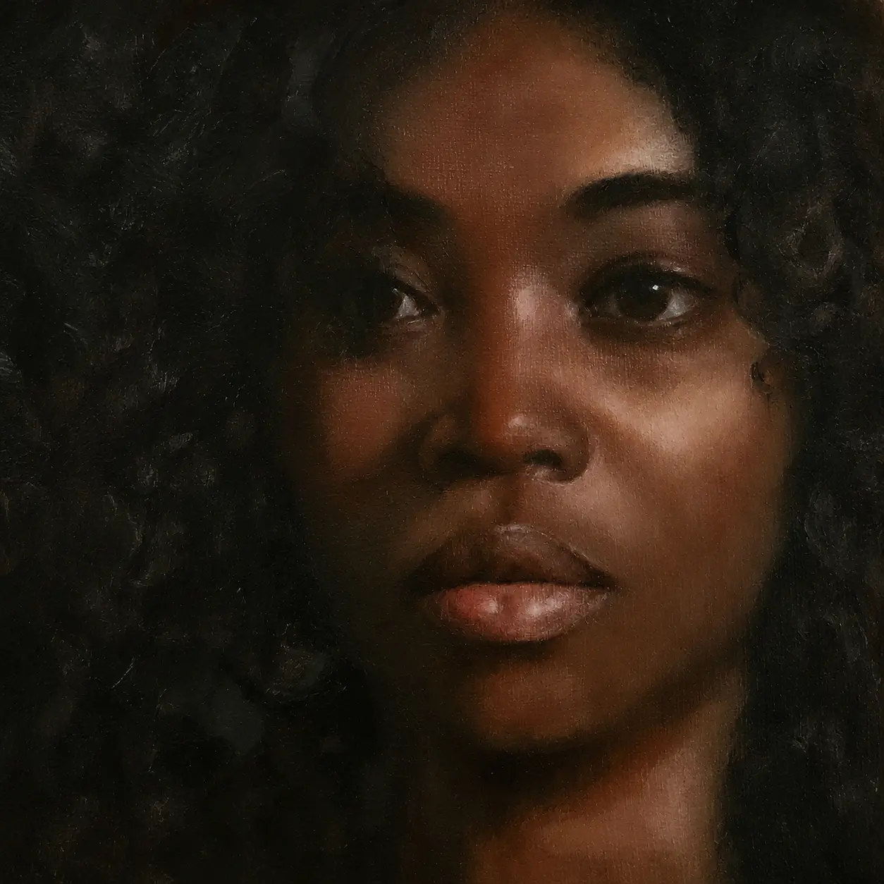 Realistisch olieverf portret Mijmering door Leanne