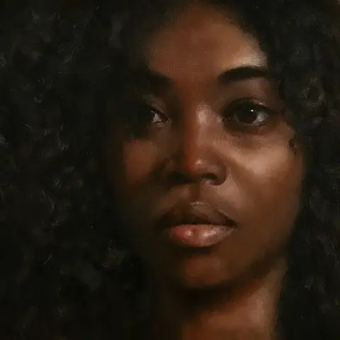 Realistisch olieverf portret Mijmering door Leanne