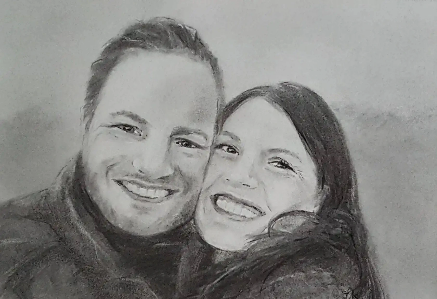 Realistische houtskool portrettekening door Leanne